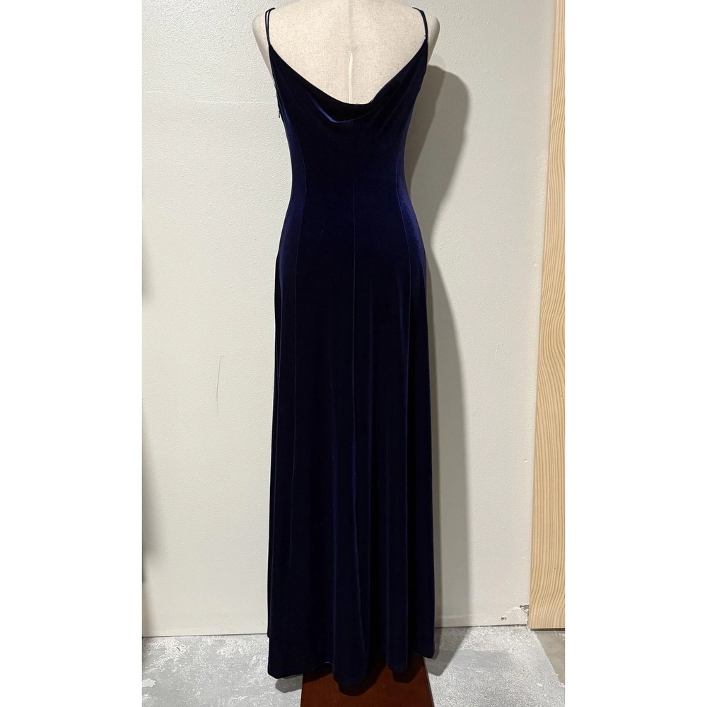 Donna Morgan Velvet Maxi Dress 6 Purple Jewel Toned Silk Gown Formal Holiday‎ - Picture 4 of 8